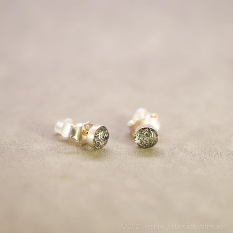 Ohrstecker Gemini – 4 mm, 925 Silber mit Meteoritenstaub – Bild 5